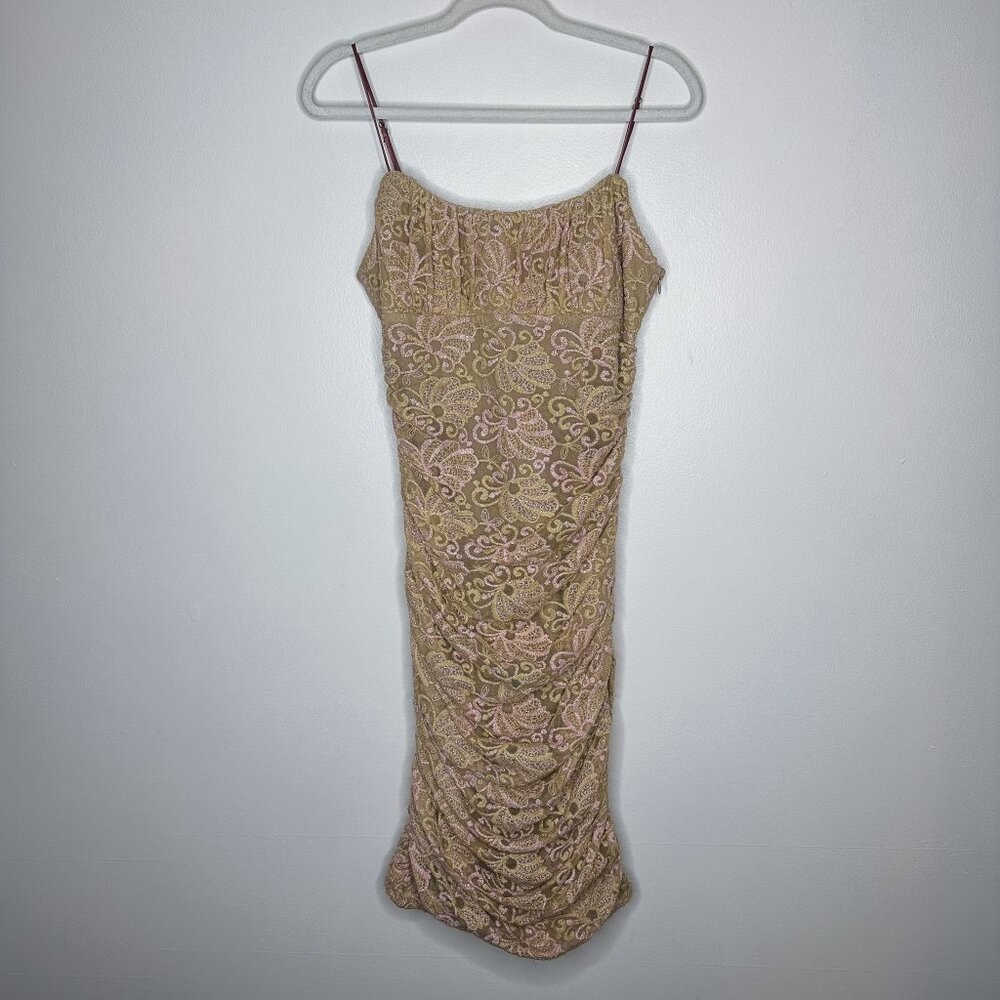 Betsey Johnson New York Embroidered Floral Gown Vintage 90s Evening Dress